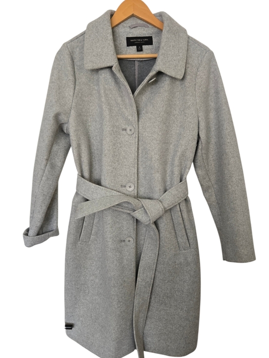 Marc New York Jackets & Blazers - Marc New York Andrew Marc Gray Wool Blend Coat Womens Medium Belted Classic Jack